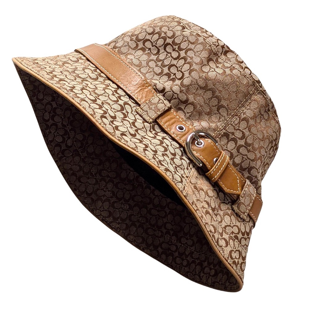 Authentic Coach Canvas and Leather Bucket Hat